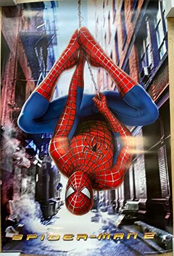 Poster do filme Spider -Man 2 - -27x40 de um lado - Rolo - Tobey Maguire - Kirsten Dunst - James Franco - Alfred Molina