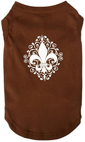 Mirage Pet Products Henna Fleur de Lis Camisa impressa, grande, marrom