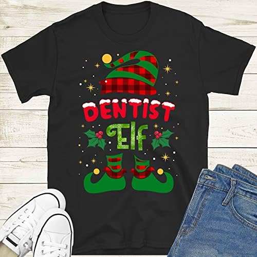 Camiseta do Dentista Elf Papai Noel, camisa de Natal do dentista, camiseta do dentista de Natal, camisa do dentista,