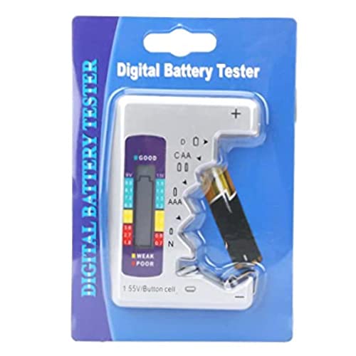 Testador de bateria digital portátil - Verificador multifuncional para todos os tamanhos, incluindo 9V C D AAAA N e CELULAS