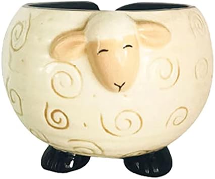 Ovelha sonolenta Cerâmica tigela de fios de fios de bola de armazenamento de bola tricô acessórios de crochê para a tigela de cerâmica de ovelha de ovelha de ovelha