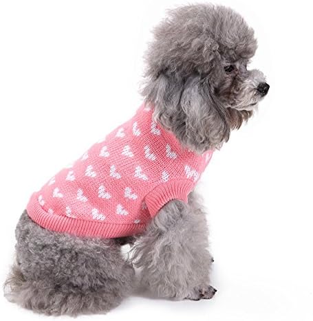 Suéter de cachorro para cães grandes garoto de garoto rosa rosa redondo pesco
