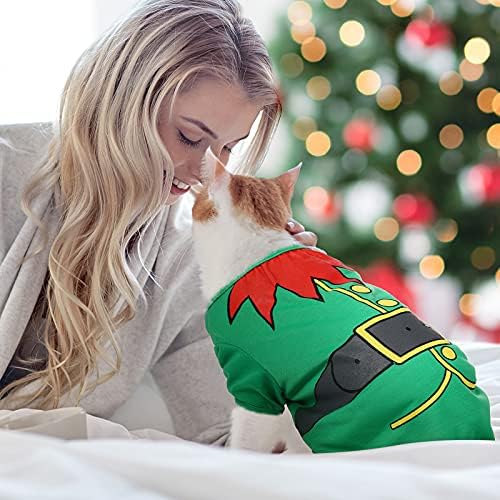 4 peças Camisa de cão de Natal Camisa de animais de estimação camisa de cachorro respirável macia camisetas impressas de pet-shirt