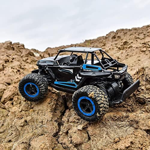 Bezgar TB142 RC CARS-1: Carro de controle remoto de 14 escala, 2WD de alta velocidade 20 km/h All Terrain Toy Electric Off Road RC Caminhão de caminhão de veículo com bateria recarregável para meninos crianças e adultos-azuis-azuis