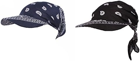 Mulheres variadas Paisley Print Bandana Head Sconha Hat Summer Dobrando Tênis Anti-UV Tennis Sun Visor Cap