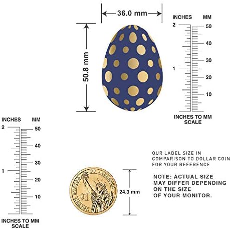 300 etiquetas de adesivos de ovos de ovos de Páscoa | 6 adesivos de design de ovos diferentes com papel alumínio de