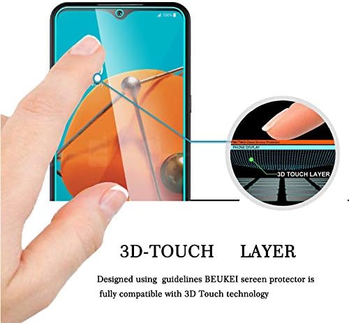 Beukei Compatível para LG K51 Screen Protector Temperado de vidro, para LG Q51/ LG Refletir protetor de tela, anti -ratinho, bolha sem bolhas