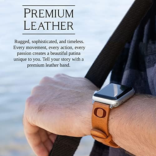 Affinity Bands Oregon Ducks Premium Leather Watch Band compatível com Apple Watch