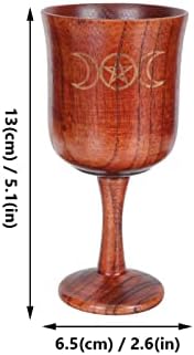 Zerodeko cálice cálice de madeira pentagrama cálice exclusivo para copos de drinking xícaras de copos medieva