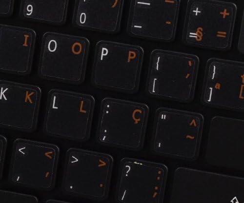 4Kearyboard português Brasileiro rótulos de teclado em fundo transparente com letras laranja