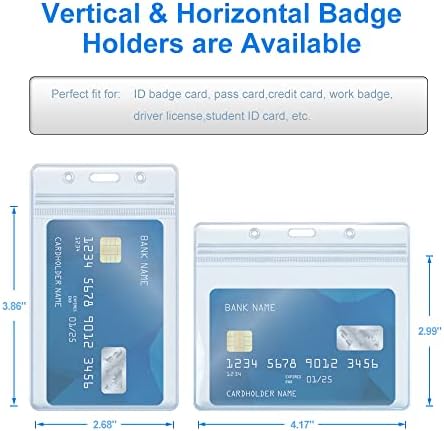 Portadores de cartão de identificação de ID de 8pcs, portadores de cartão de identificação vertical e horizontal, suportes de
