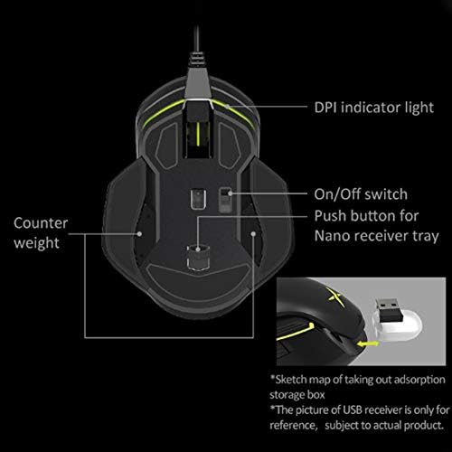 Mouse de jogos com fio de alto desempenho AKRT, 16.000 dpi, RGB, pesos ajustáveis, 8 botões programáveis, interruptor