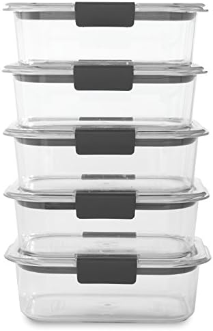 Tampas de plástico de 14 peças de armazenamento de Brilliance de Brilliance | BPA livre, recipiente de alimentos à prova de vazamentos,