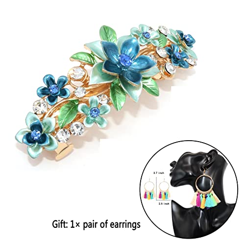 Colorido de esmalte de cristal com borboleta cabelos barretas de moda shiestone floral francês clipe de primavera clipe