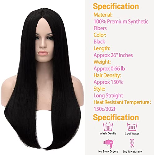 Kalyss 26 polegadas peruca feminina longa e direta importada