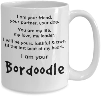 Caneca de bordoodle engraçado e fofo canecas brancas 11 onças de chá de cerâmica de 15 onças