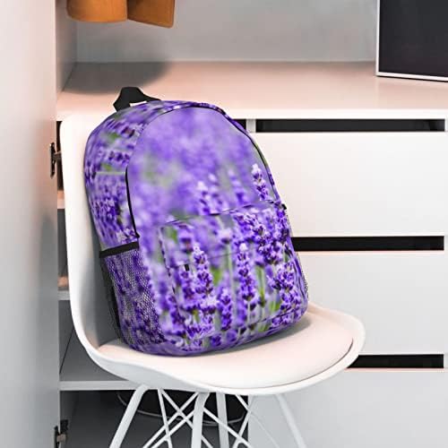 Mochila de lavanda roxa ocelio, mochila de aluno leve de 15 polegadas, mochila laptop unissex, mochila da faculdade