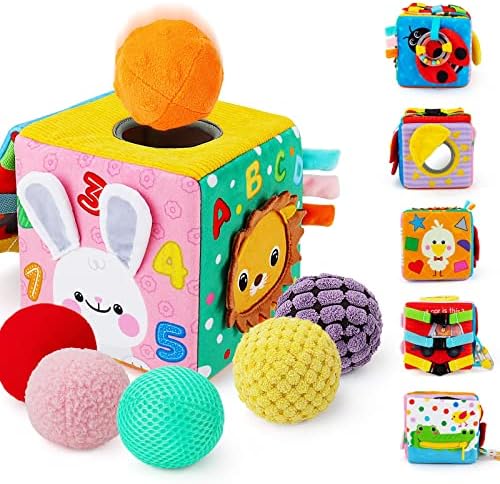 Cubo ocupado sensorial de Beetoy para bebê, brinquedos infantis montessori com bolas sensoriais texturizadas, aprendizado precoce brinquedos