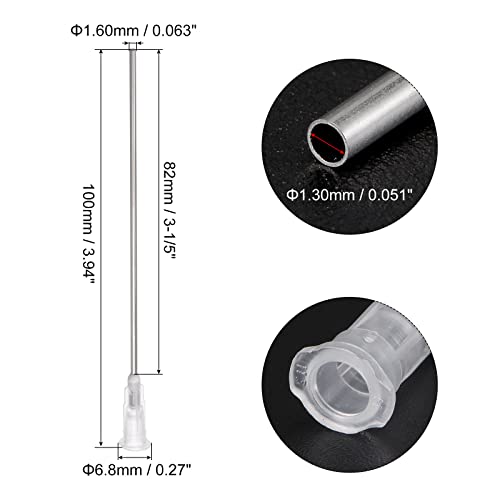 Uxcell Industrial Blunt Tip Dispensing Needle com trava Luer para pistola de cola líquida, 16g 3-1/5 , 10 PCs