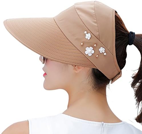 Chapéus de sol Hindaswi para mulheres larga chapéu de sol com proteção UV Caps de praia de praia viseira compactável