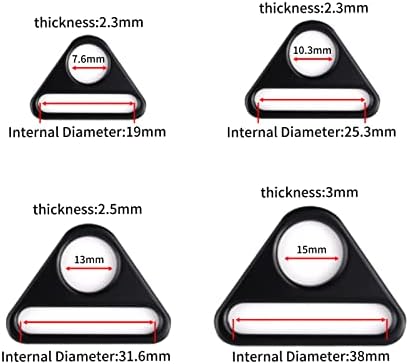 Tisuit 12pcs 1-1/2 Triângulo Ajustador D anel D para acessórios de hardware de bolsa de cinta acessórios