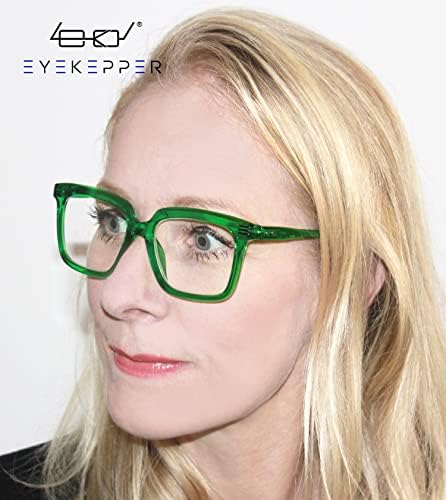 Os óculos de leitura quadrada dos olhos para mulheres grandes leitores de estrutura - Amarelo +2,50