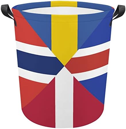 Nordic Flag Dobrável Cesta de cesta de armazenamento cesto cesto de lavanderia grande cesta de organizadores de brinquedos