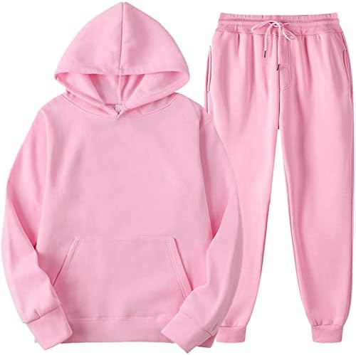 Roupas de tracksuit shengxiny para homens moletons sólidos calças calças de duas peças de macacão solto de traje esportivo