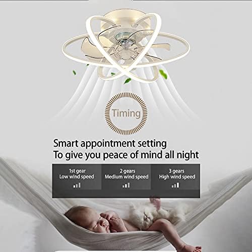 Fã Neochy com teto Light Kids Fan Iluminação Silent 3 velocidades Bedroom LED LIVRA DIMMÁVEL TERBOLA Luz com controle remoto Modern Living Room de estar tranquilo teto de teto/branco