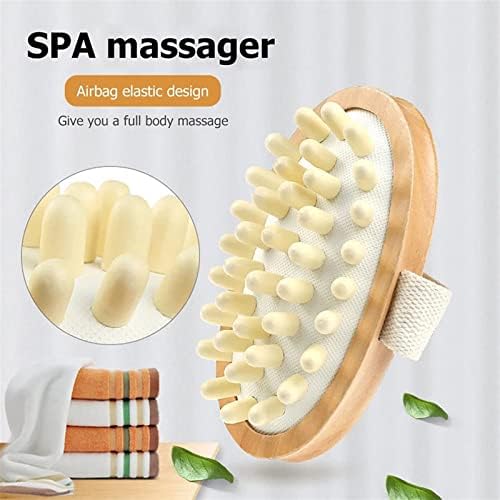 Qisuo corpo anti -celulite pincel de madeira calmante Óleo essencial spa de ar almofada de ar massagem cabelo pente de pente de