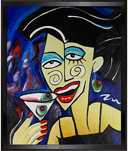 Artistbe Picasso por Nora, mais uma bebida emoldurada impressa, 26,5 x 22,5, multi