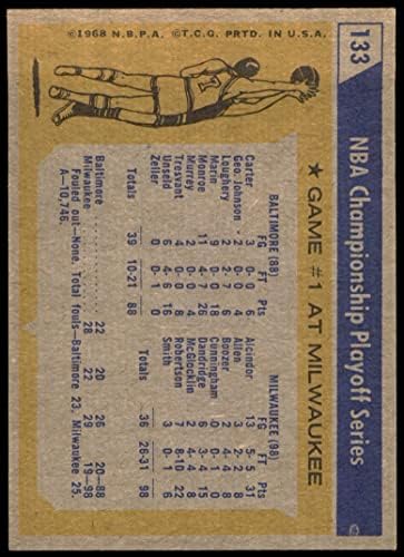 1971 Topps # 133 NBA Playoffs Game # 1 Lew Alcindor Bullets / Bucks VG / Ex+ Bullets / Bucks UCLA