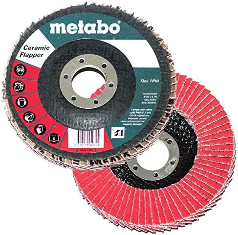 Metabo 629440000 5 x 7/8 Flapper de cerâmica Abrasivas FLAP DISCS 40 GRIT, 10 PACK