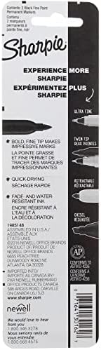 Sharpie 30162pp Ponto fino marcador permanente, marcas em papel e plástico, resistir ao desbotamento e água, certificada
