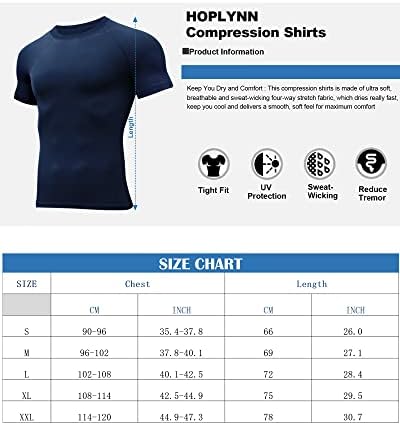 HOPLYNN 6 Camisas de compressão de embalagem e blusas de tanques para homens atléticos de manga curta/colete sem mangas