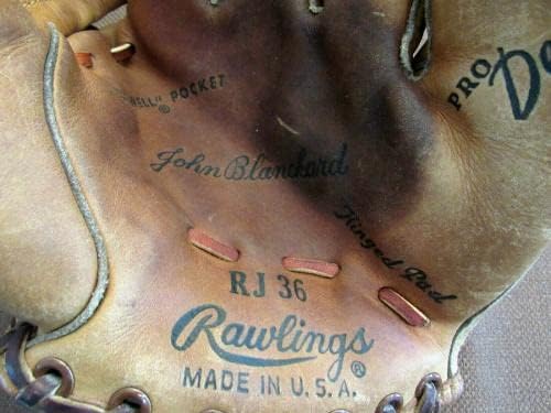Johnny Blanchard 1961 WSC NY Yankees assinado Auto Vintage Rawlings Glove Mitt JSA - Luvas MLB autografadas