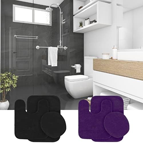 Kuyyfds tampas de assento no vaso sanitário, tapetes de banheiro definido não deslizamento de tapete de banho de banho