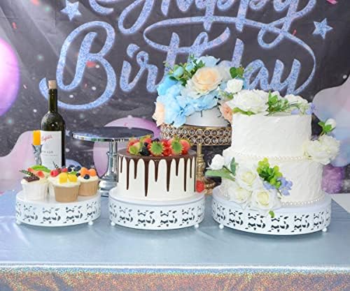 Conjunto de bolo de 3 cupcakes de metal Stands Stain Display Plate para festas de casamento aniversário