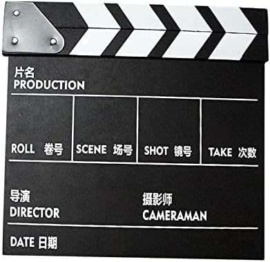 Diretores de filmes Balikha Clapboard Busp Board Slate bate -papo Durável Mini compacto de madeira para programas de TV de decoração, Black Chinese