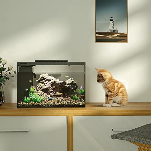 Kit de aquário da Eraark Betta Fish Tank, aquário inteligente que suporta Bluetooth, pequeno tanque de peixe com bomba de água