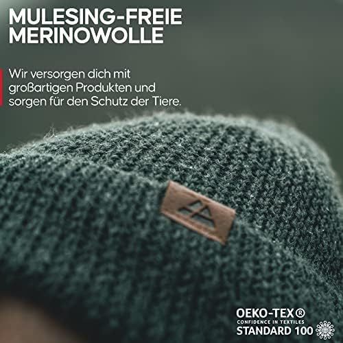 Giramento de lã Merino de resistência dinamarquesa para homens e mulheres, chapéu de inverno tricotado