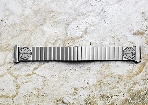 Banda de cinta gravada Nickston compatível com Fitbit Ionic Smartwatches Silver Soxless Aço Salteleira S-Ms2