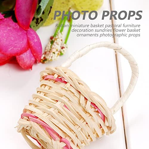 Cabilock mini cesto de piquenique 12pcs miniature cestas de tecido com alças pequenos portadores de doces de doces tecidos recipientes