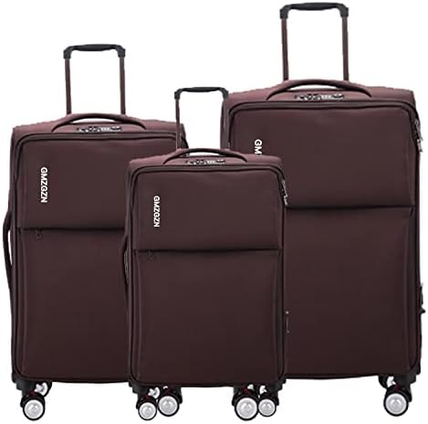 Gmzgzn Carry On Softside Bagage Conjunto de 3 20+24+28in, bagagem expansível preto com rodas giratórias, mala de viagem