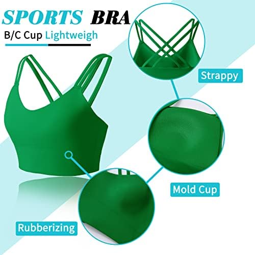 Attifall b/c xícaras de baixo impacto Brasas de tiras esportivas para mulheres longline Cross Cross Back Yoga Running Sutre