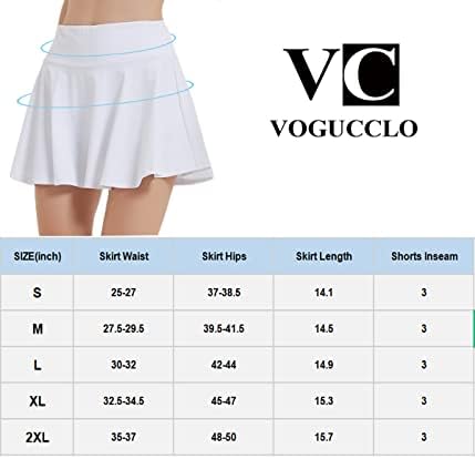 Saia de tênis plissada de Vogucclo para mulheres com 4 bolsos saias de golfe de cintura alta para mulheres esquieas atléticas