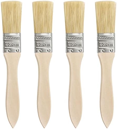 Pincéis de estênceis de madeira de anjo penta conjunto 4pcs chip plano pincéis de pintura de cerdas naturais para