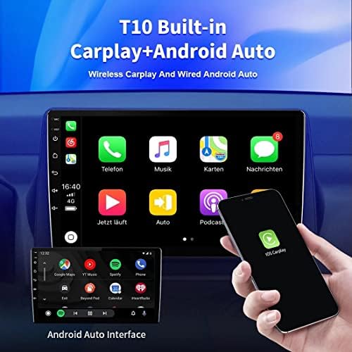 Arjers Android 10.0 Carro estéreo, para Peugeot 307 2002-2013, Navigator de posicionamento GPS, tela de toque de 9 polegadas IPS 4G WiFi Bluetooth Wheel Control BT FM/RDS USB