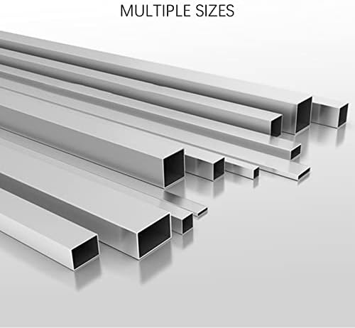 Surprecisão de parede de tubo quadrado de alumínio de alumínio 2 mm, largura 20 mm, altura 20 mm, comprimento 1500mm/59,06