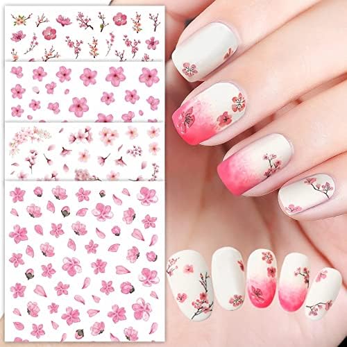 Adesivos de unhas, adesivo de unhas de diy adesivo, conjunto de decoração de unhas, garotas garotas rosa Camellia Flor Nail Art adesivas,